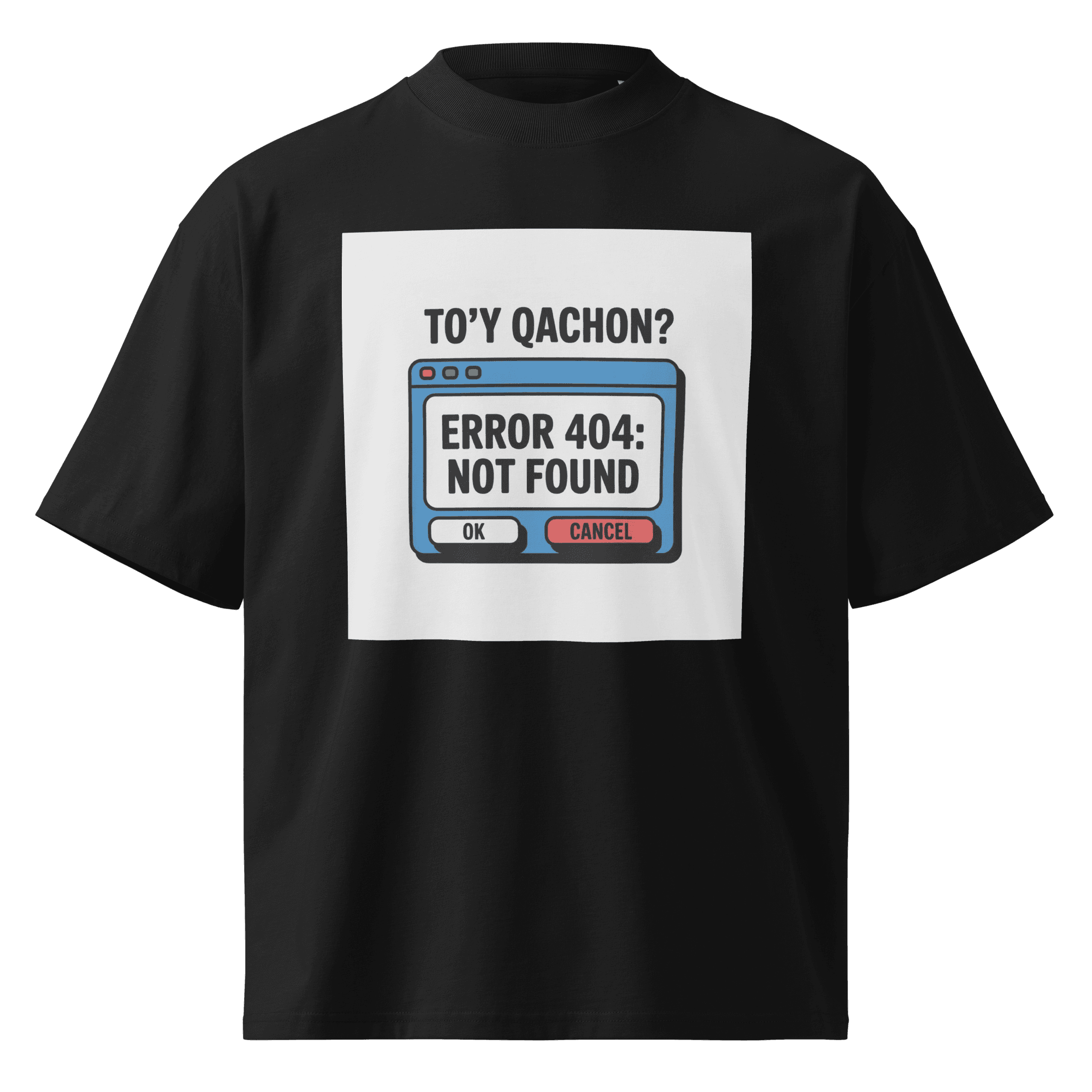 uzbek toy qachon 404 tee — black front